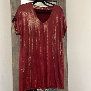 Red & Gold Mini Dress
